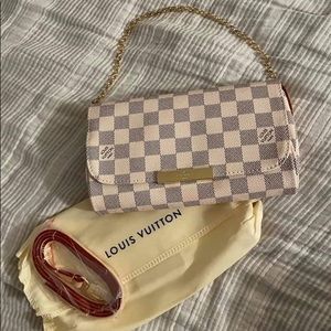 White checkered purse